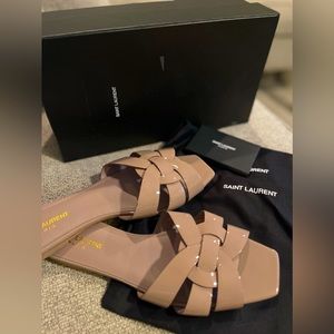 Saint Laurent tribute Mules sandals in patent leather